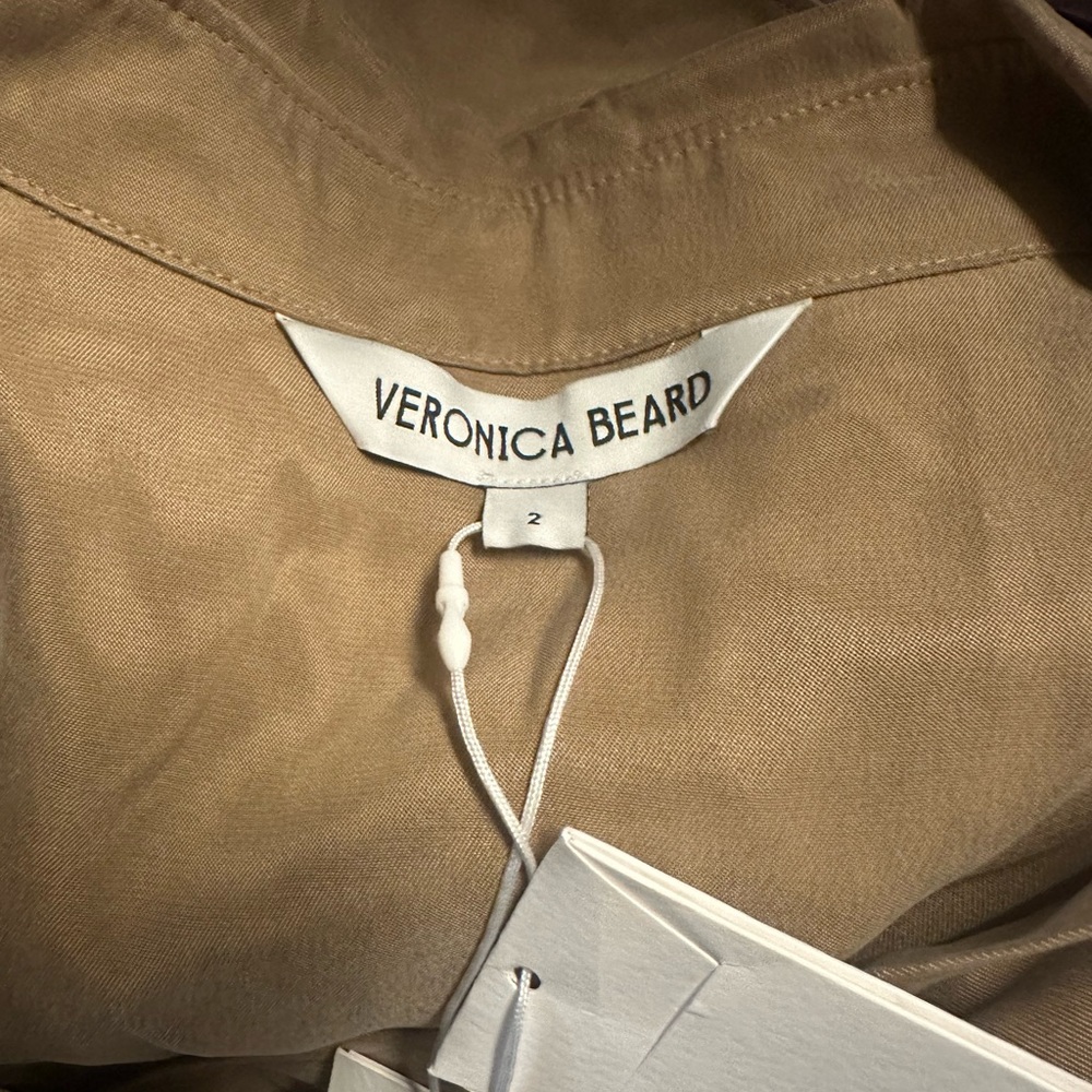 VERONICA BEARD Liberty Dress • Long Sleeve Maxi Tan Size 2 XS - Picture 6 of 10